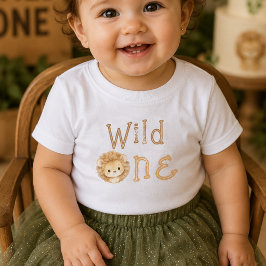 Wild One ライオン 1歳の誕生日 女の子 Tシャツ