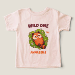 Wild One レッドパンダ 1歳の誕生日 キッズTシャツ