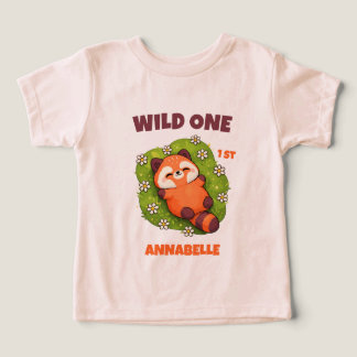 Wild One レッドパンダ 1歳の誕生日 キッズTシャツ