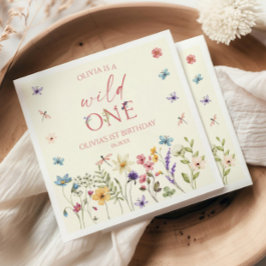 Wild One ワイルドフラワー 野の花 1歳の誕生日パーティー スタンダードカクテルナプキン