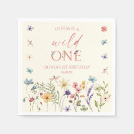 Wild One ワイルドフラワー 野の花 1歳の誕生日パーティー スタンダードカクテルナプキン