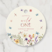 Wild One ワイルドフラワー 野の花 1歳の誕生日パーティー フェイバータグ (正面)