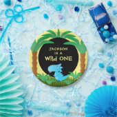 Wild ONE 恐竜 男の子 一歳の誕生日 ペーパープレート (パーティー)
