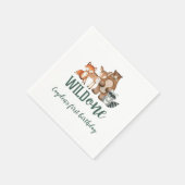 Wild One 森の動物 1歳の誕生日 スタンダードカクテルナプキン (角)