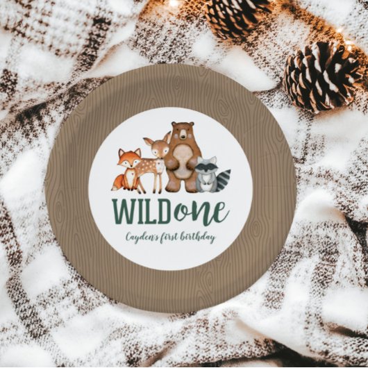 Wild One 森の動物 1歳の誕生日 ペーパープレート
