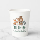 Wild One 森の動物 1歳の誕生日 紙コップ (正面)