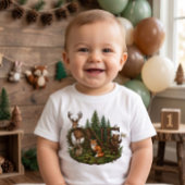 Wild One 森の赤ちゃんの誕生日 ベビーTシャツ
