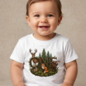 Wild One 森の赤ちゃんの誕生日 ベビーTシャツ