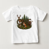 Wild One 森の赤ちゃんの誕生日 ベビーTシャツ (正面)