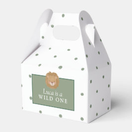 Wild One 男の子 サファリ グリーン ドット 誕生日 フェイバーボックス