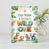 Wild One 1歳の誕生日招待状カード - 招待状 (スタンド正面)