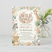 Wild One 1歳の誕生日招待状フォトブホ 招待状 (スタンド正面)
