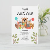 Wild One 1歳の誕生日招待状 招待状 (スタンド正面)