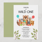 Wild One 1歳の誕生日招待状 招待状 (正面/裏面)