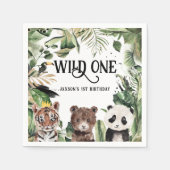 Wild One 1歳の誕生日 | 物の王様の王冠 スタンダードカクテルナプキン (正面)
