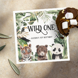 Wild One 1歳の誕生日 | 物の王様の王冠 スタンダードカクテルナプキン