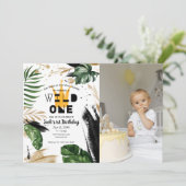 Wild One 1歳の誕生日 | 物の王様クラウン 招待状 (スタンド正面)