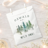 Wild One 1st バースデー 森の水彩画 フェイバーバッグ (クリップ留めされた状態)
