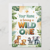 Wild One 1st Birthday Invitation Card -  招待状 (正面)