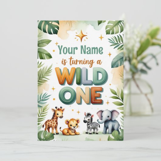 Wild One 1st Birthday Invitation Card -  招待状 (スタンド正面)
