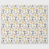 Wild One 1st Birthday Tropical Jungle Safari   ラッピングペーパー (フラット)