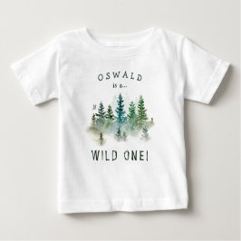 Wild One 1st Birthday Woodland Watercolor ベビーTシャツ