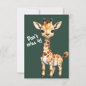 Wild One Adventure:サファリをテーマにしたベビーシャワー 招待状 (裏面)