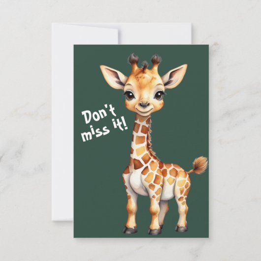 Wild One Adventure:サファリをテーマにしたベビーシャワー 招待状 (裏面)