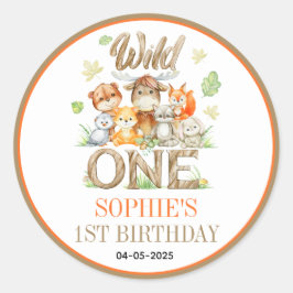 Wild One Animal 1st Birthday Party | Safari Jungle ラウンドシール