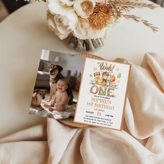 Wild One Animal 1st Birthday Party | Safari Jungle 招待状