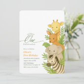 Wild One Animal Birthday Illustration 1st Birthday 招待状 (スタンド正面)