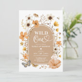 Wild One: Autumnal Fall Wildflower First Birthday 招待状 (スタンド正面)
