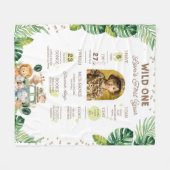 Wild One Baby First Year Milestone Sign  フリースブランケット (正面(横))