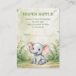 Wild One Baby Shower Diaper Raffle エンクロージャーカード