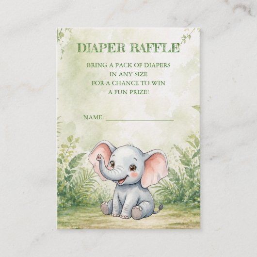 Wild One Baby Shower Diaper Raffle エンクロージャーカード (正面)
