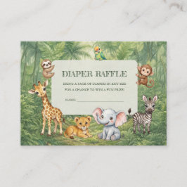 Wild One Baby Shower Diaper Raffle Enclosure Card エンクロージャーカード
