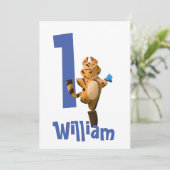 Wild One Baby Tiger 1st Birthday Invitation – Rust 招待状 (スタンド正面)