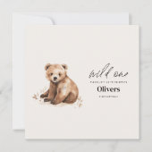 Wild One Bear Cub Baby Welcome 1st Birthday 招待状 (正面)