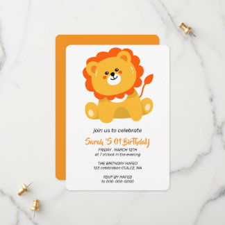 Wild One Birthday Invitation, Lion 1st Birthday In セーブザデート