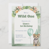 Wild One Birthday Invitation • Safari Jungle Party 招待状 (正面)