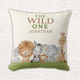 Wild One Birthday Jungle Animals クッション