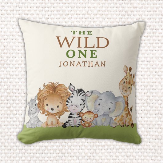 Wild One Birthday Jungle Animals クッション