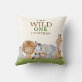 Wild One Birthday Jungle Animals クッション (裏面)