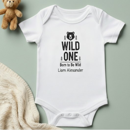 WILD ONE Born to Be Wild Personalized   Bodysuit ベビーボディスーツ
