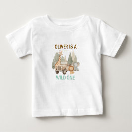 Wild One Boy 1st Birthday Safari Baby ベビーTシャツ