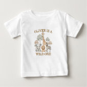 Wild One Boy 1st Birthday Safari Baby ベビーTシャツ (正面)