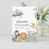 Wild One Boy Safari Jungle Animals Baby Shower エンクロージャーカード (スタンド正面)