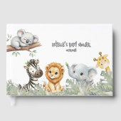 Wild One Boy Safari Jungle Animals Boy Baby Shower ゲストブック (正面)