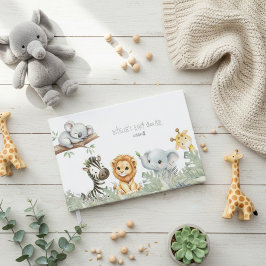 Wild One Boy Safari Jungle Animals Boy Baby Shower ゲストブック