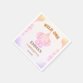 Wild One Cute Elephant 1st Birthday  スタンダードカクテルナプキン (角)